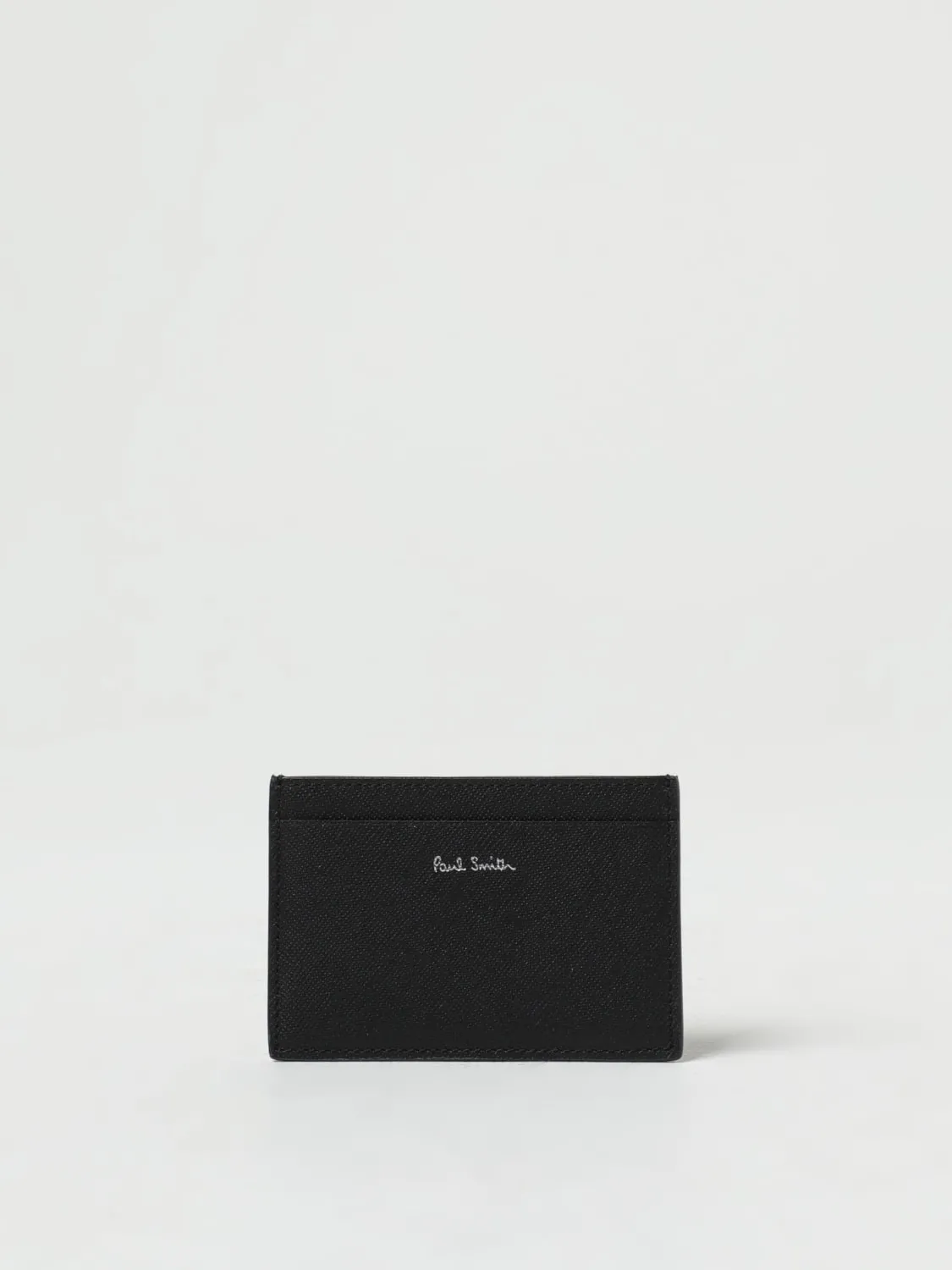 Portacarte di credito Paul Smith in pelle saffiano con logo laminato