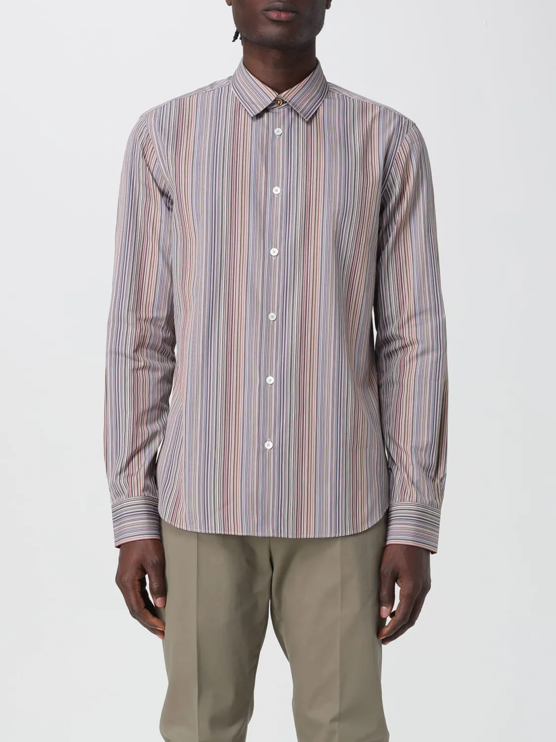 Camicia Paul Smith in popeline con righe multicolor