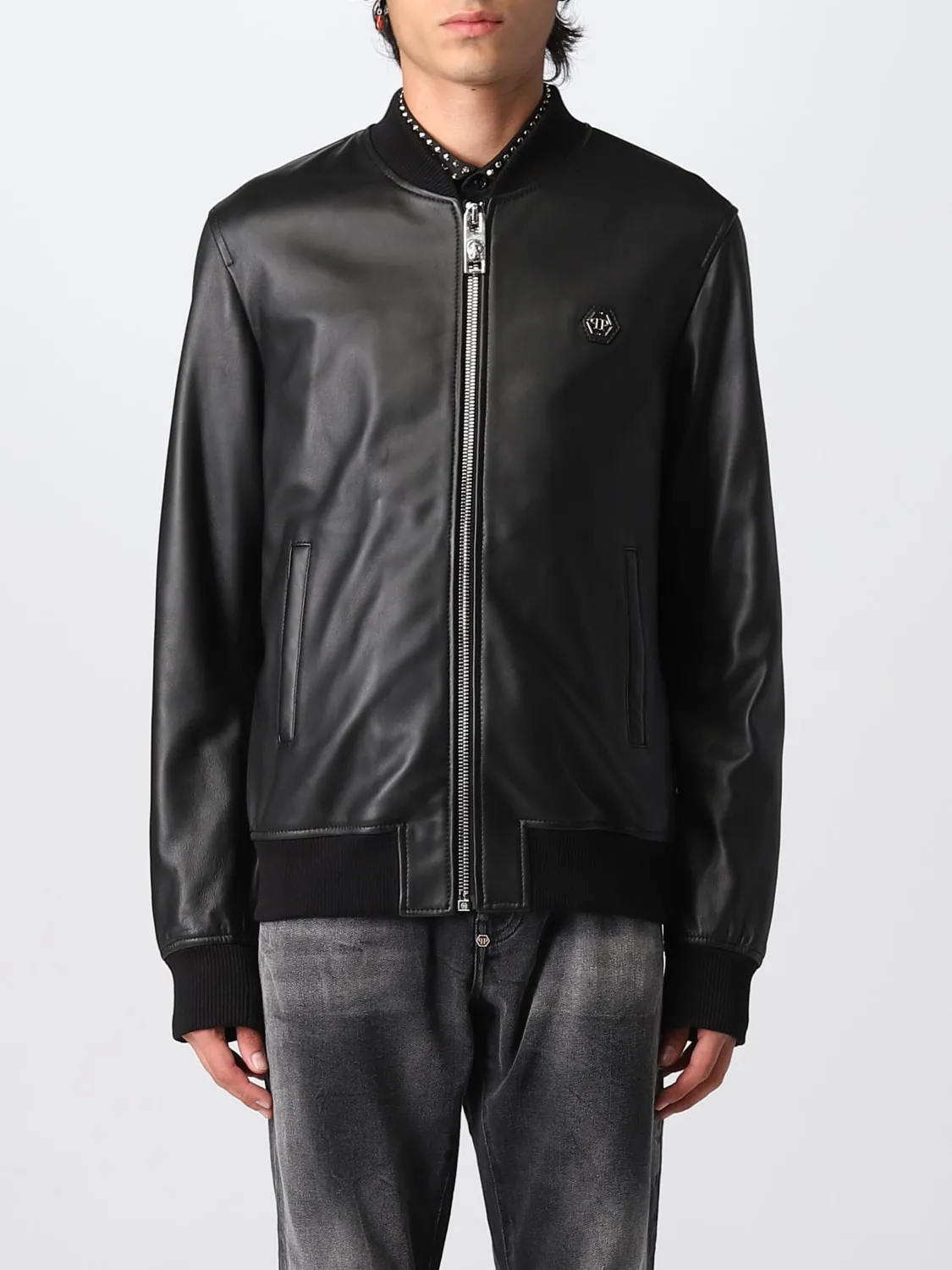 Giubbotto biker Philipp Plein in nappa