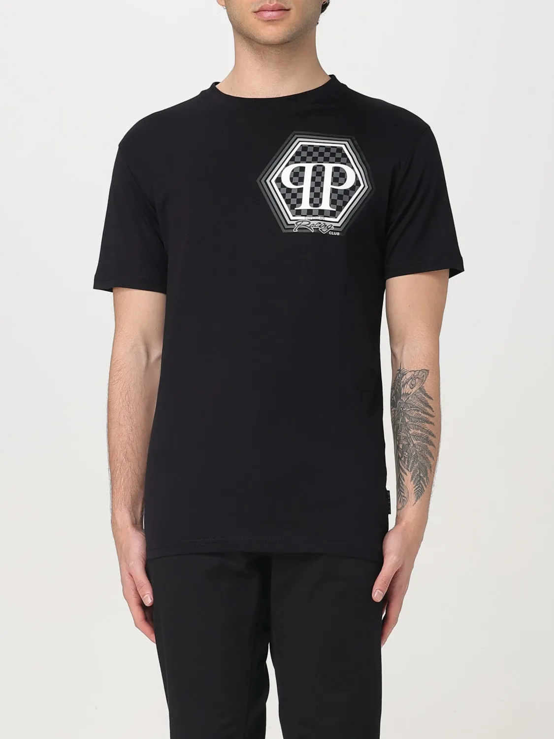 T-shirt in cotone con monogramma PP Philipp Plein