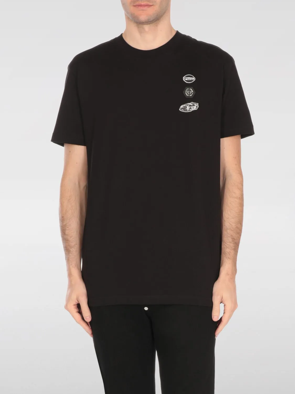 T-shirt basic Philipp Plein in cotone con patch logo