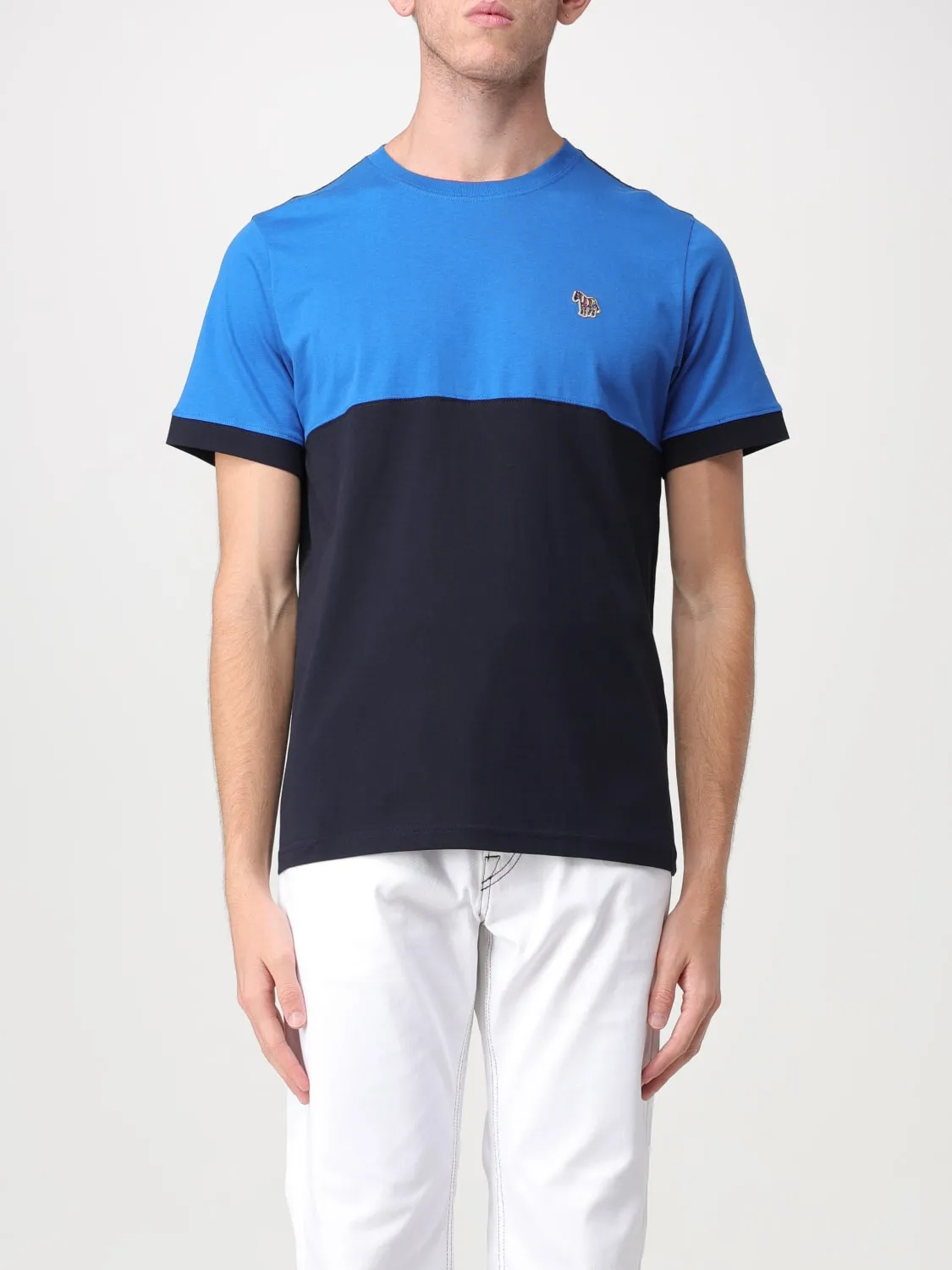T-shirt Ps Paul Smith in cotone bicolor con patch