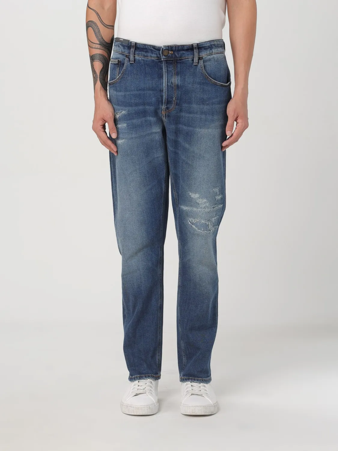 Jeans Pt Torino in denim di cotone used