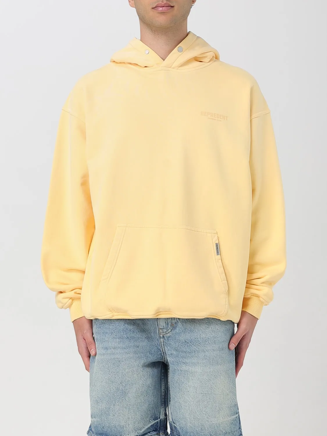 Felpa con cappuccio e stampa slogan Represent