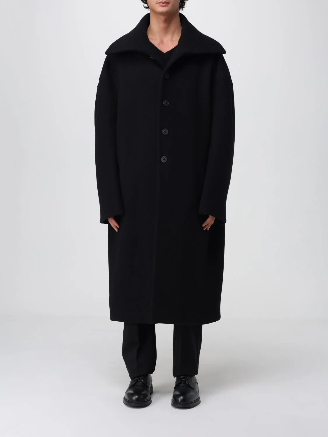 Cappotto monopetto Rick Owens in lana vergine