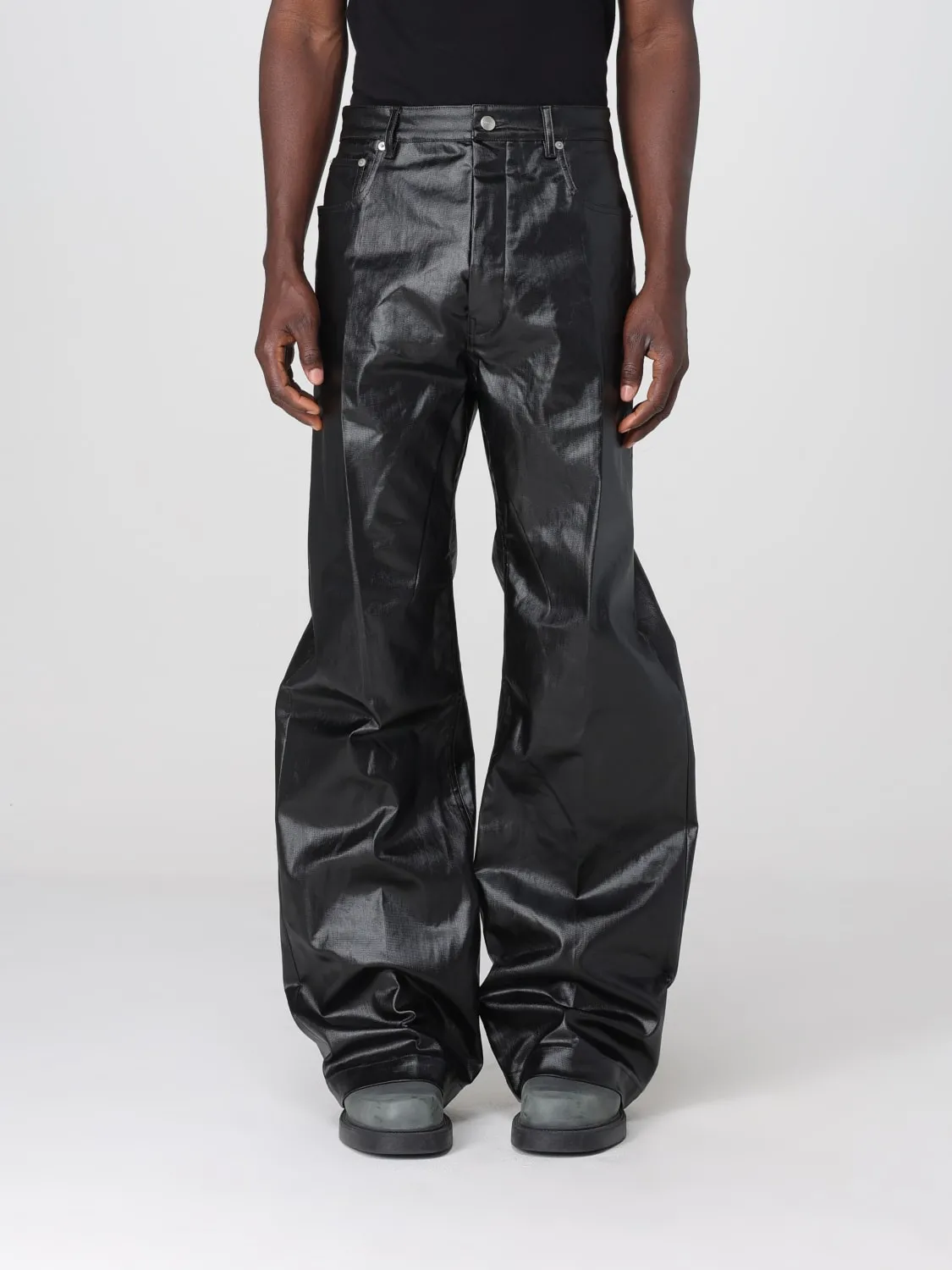 Jeans Rick Owens in denim spalmato