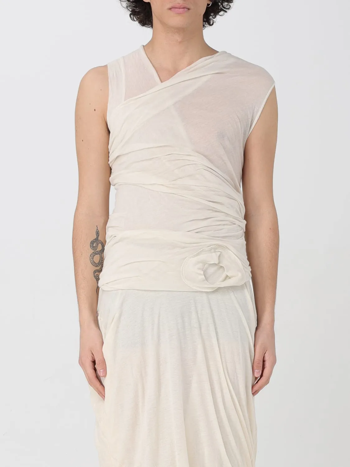 Top in cotone drappeggiato Rick Owens