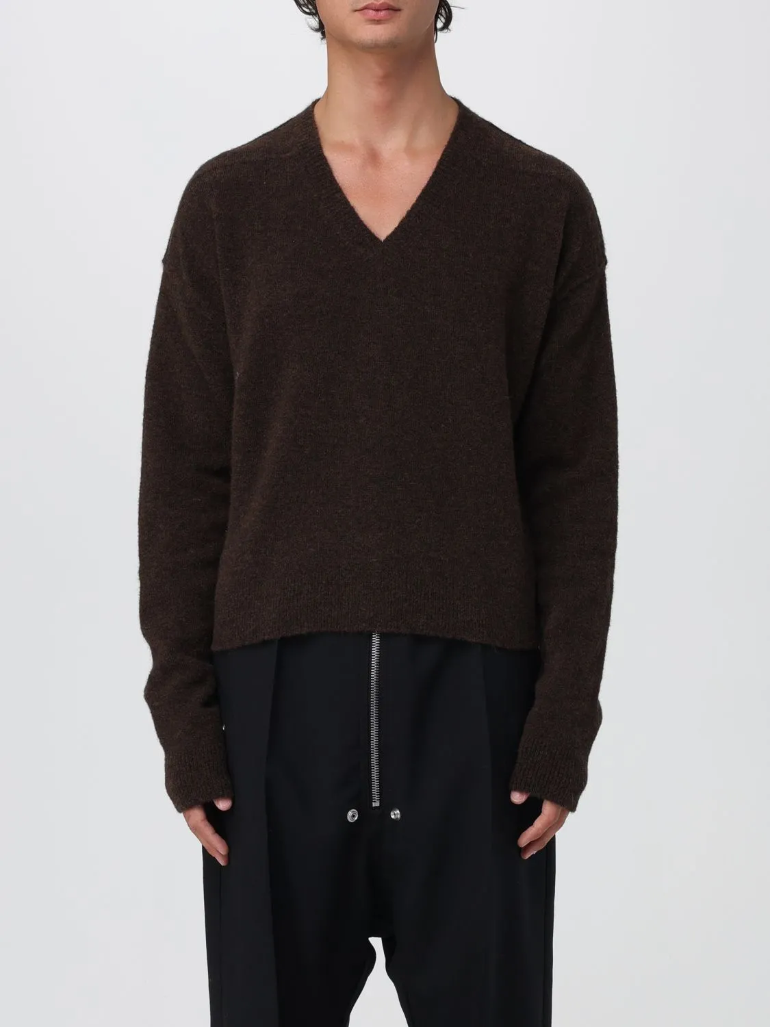 Maglione a v Rick Owens in misto lana Alpaca