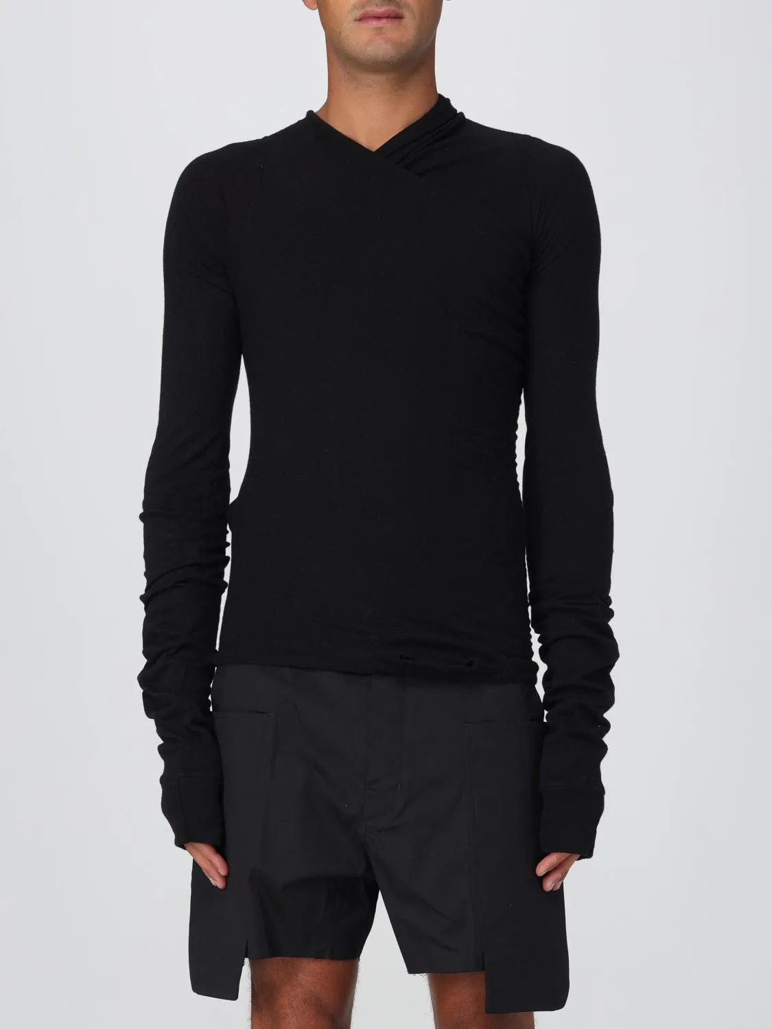 Maglia asimmetrica in misto lana Rick Owens