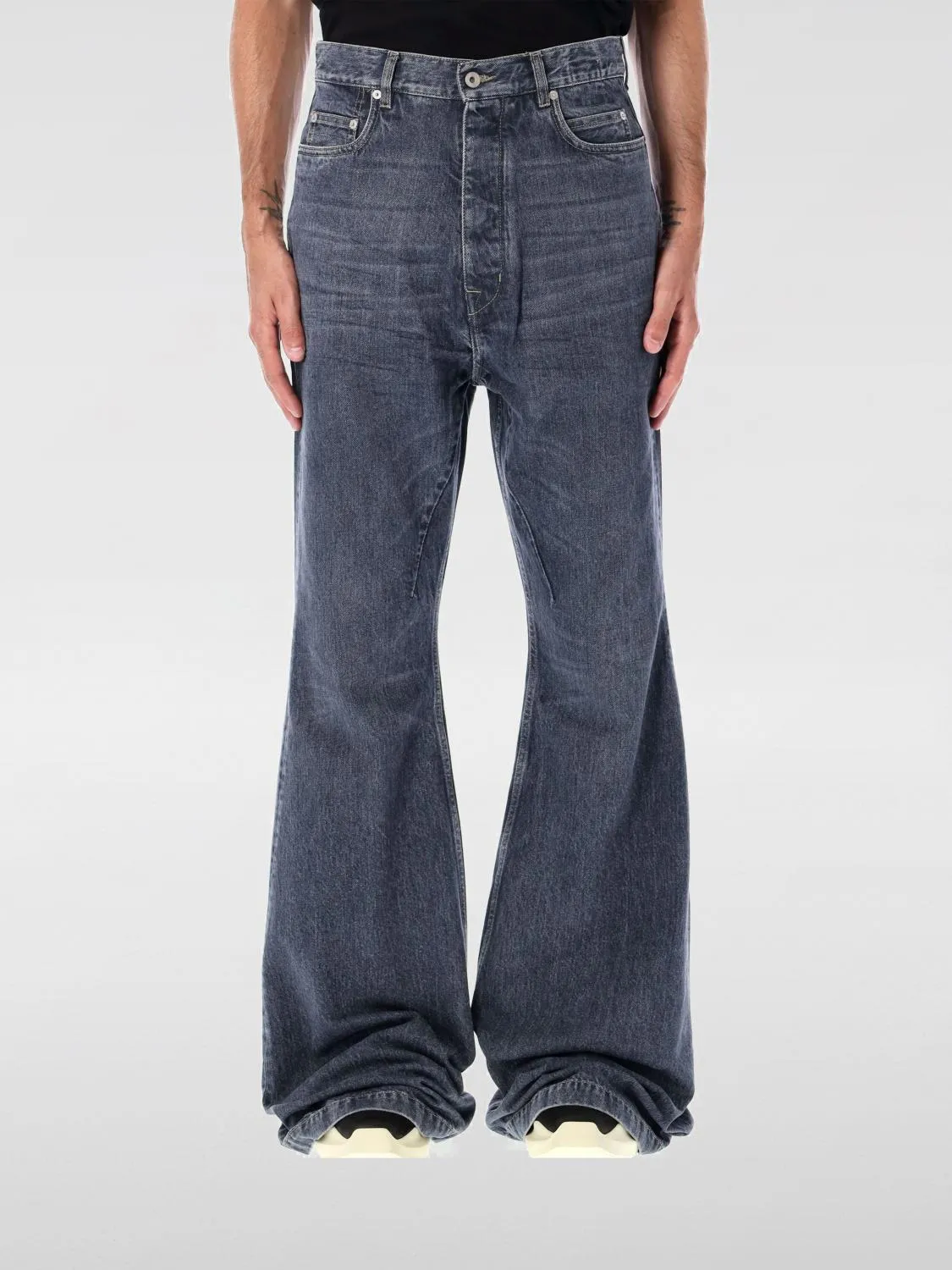 Jeans a zampa Rick Owens Drkshdw in denim di cotone