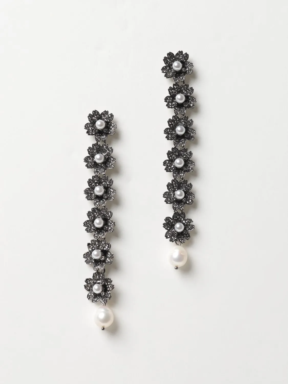 Orecchini Bouquet Pearl Multiflowers Roger Vivier in ottone con cristalli incastonati