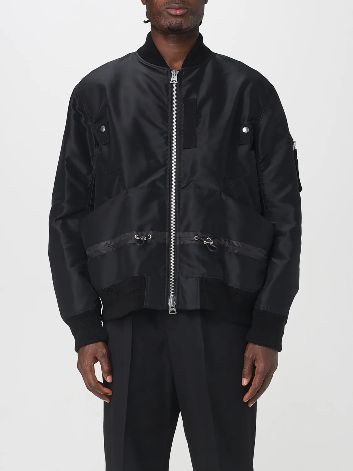 Bomber Sacai in nylon e inserti in maglia