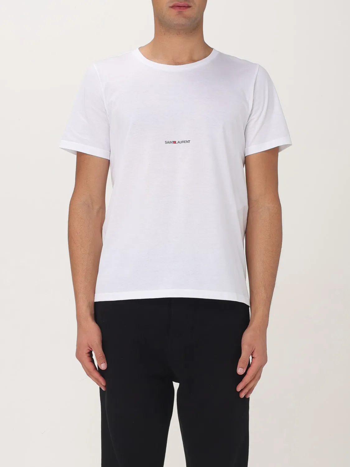 T-shirt basic con mini logo Saint Laurent