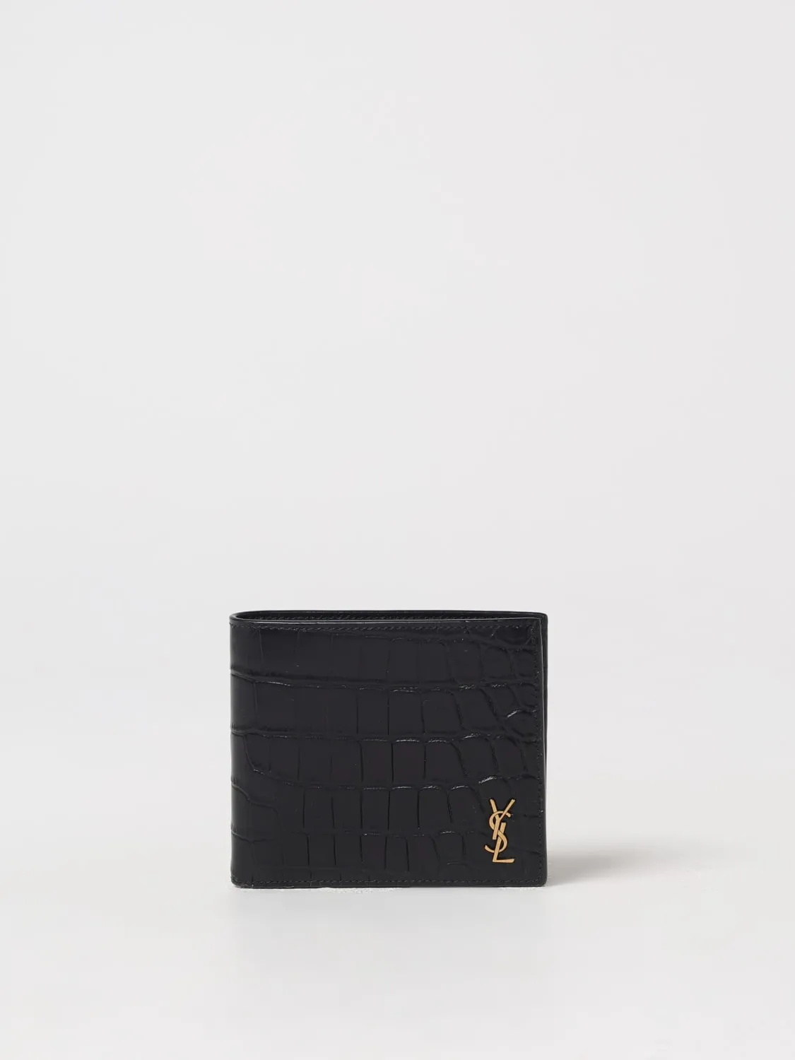 Portafoglio Tiny Cassandre East/West Saint Laurent in pelle stampa cocco