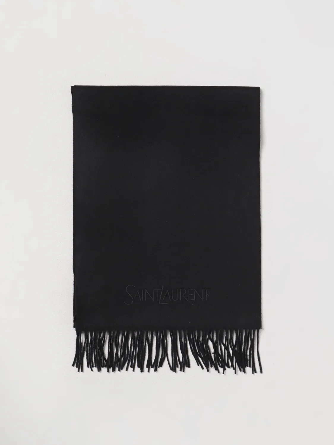 Sciarpa Saint Laurent in cashmere con logo ricamato