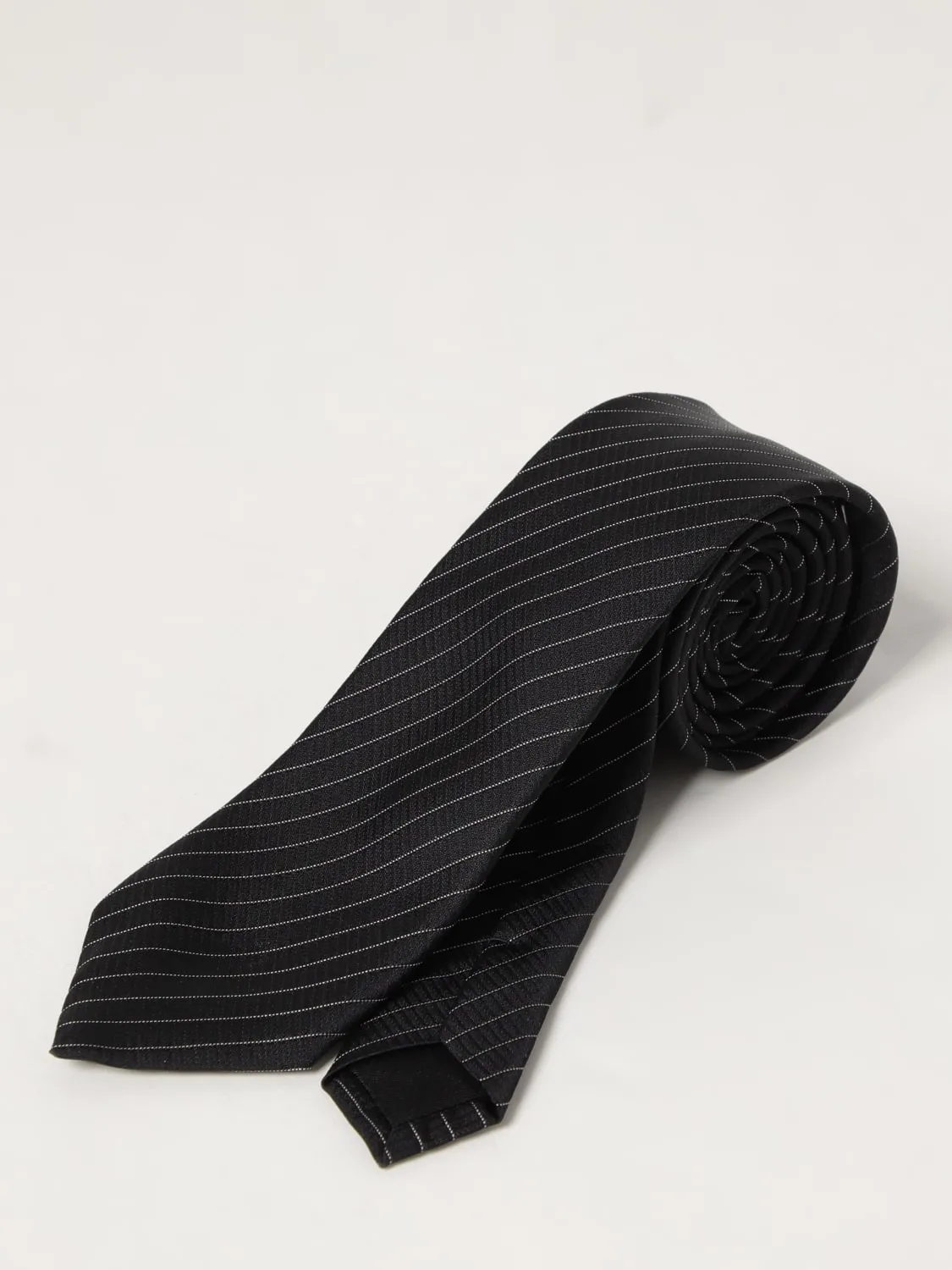 Cravatta Saint Laurent in seta con righe jacquard