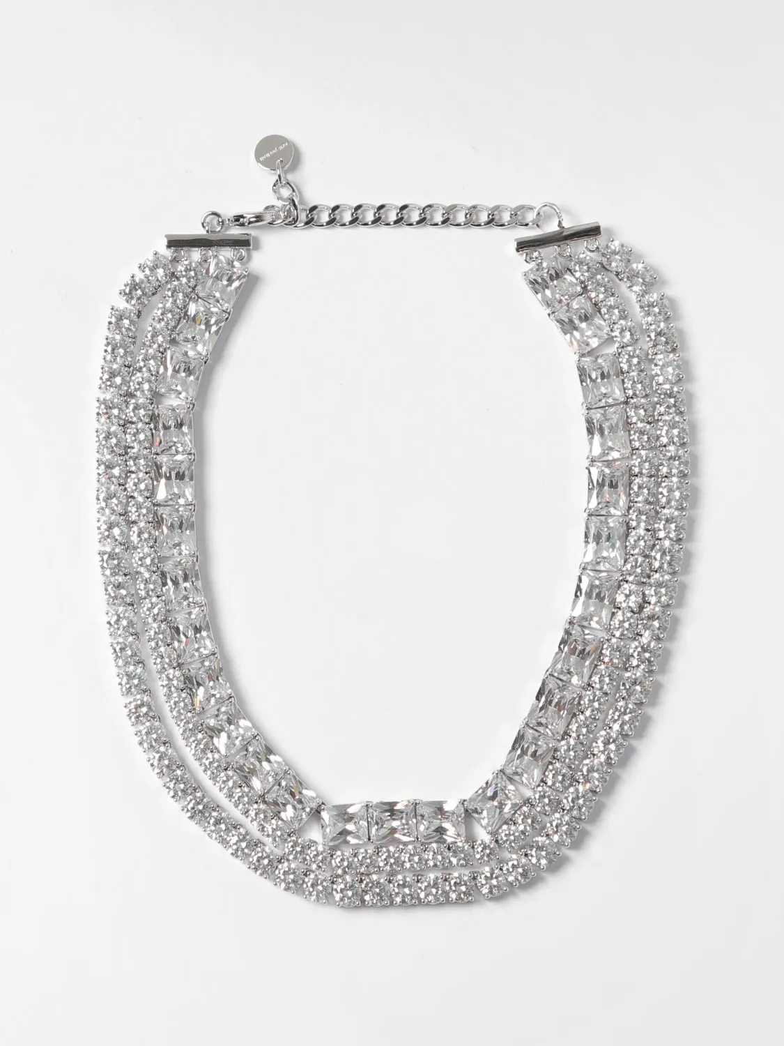 Collana Self-Portrait in ottone con pavè di strass