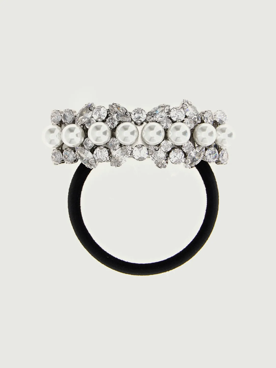 Fermacapelli in cotone con cristalli e perle Self-Portrait