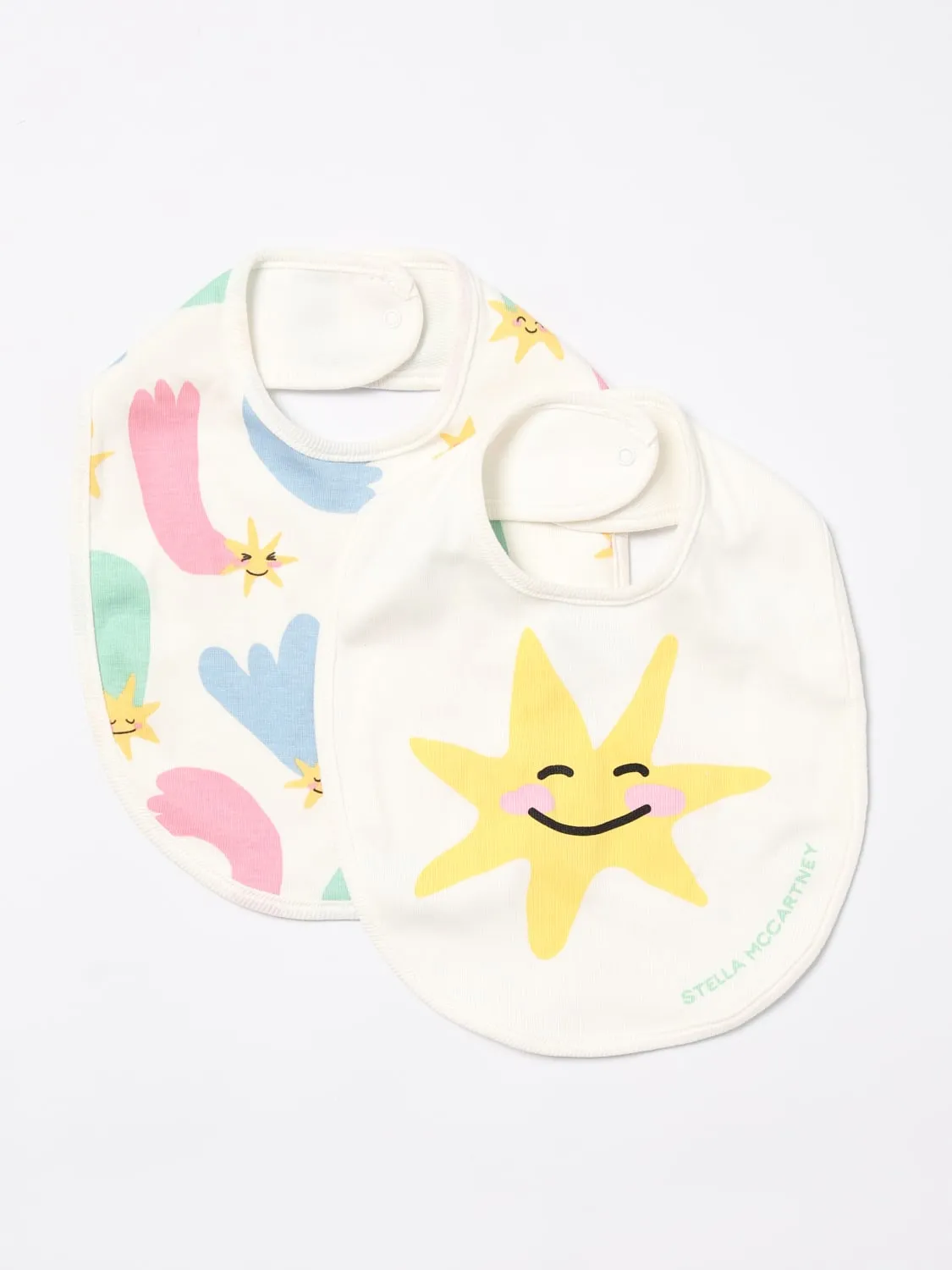 Set 2 bavaglini Stella McCartney Kids in cotone stampato
