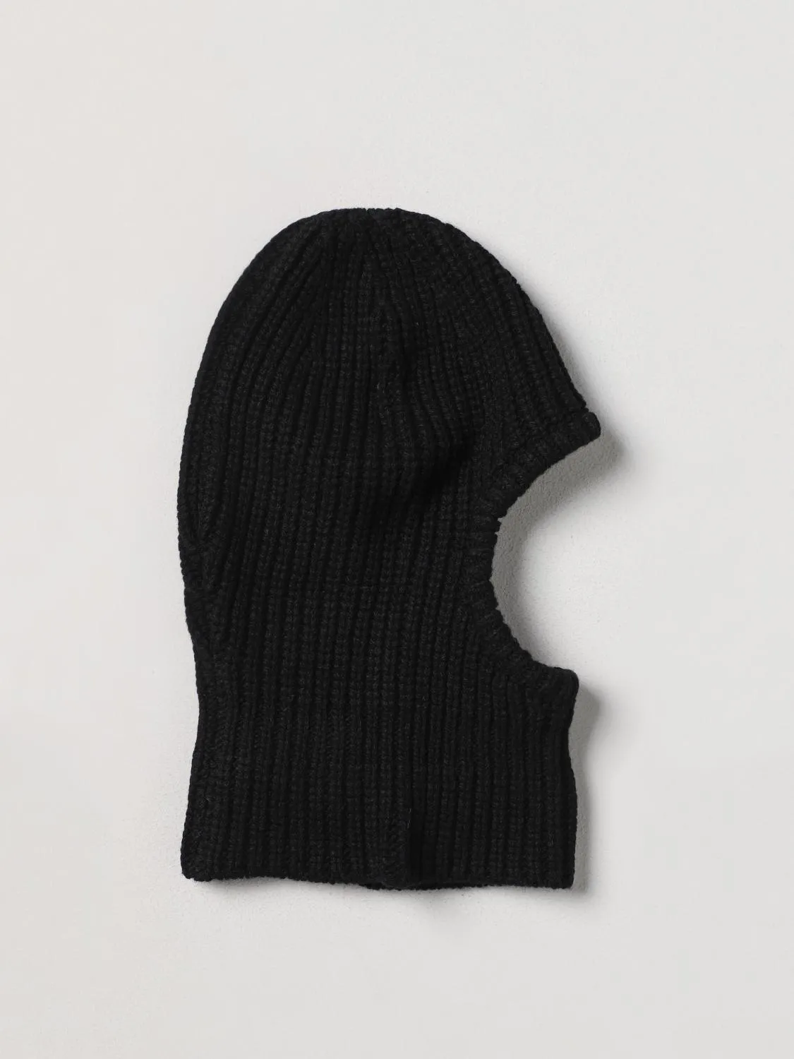 Balaclava Stone Island Junior in misto lana a coste con logo