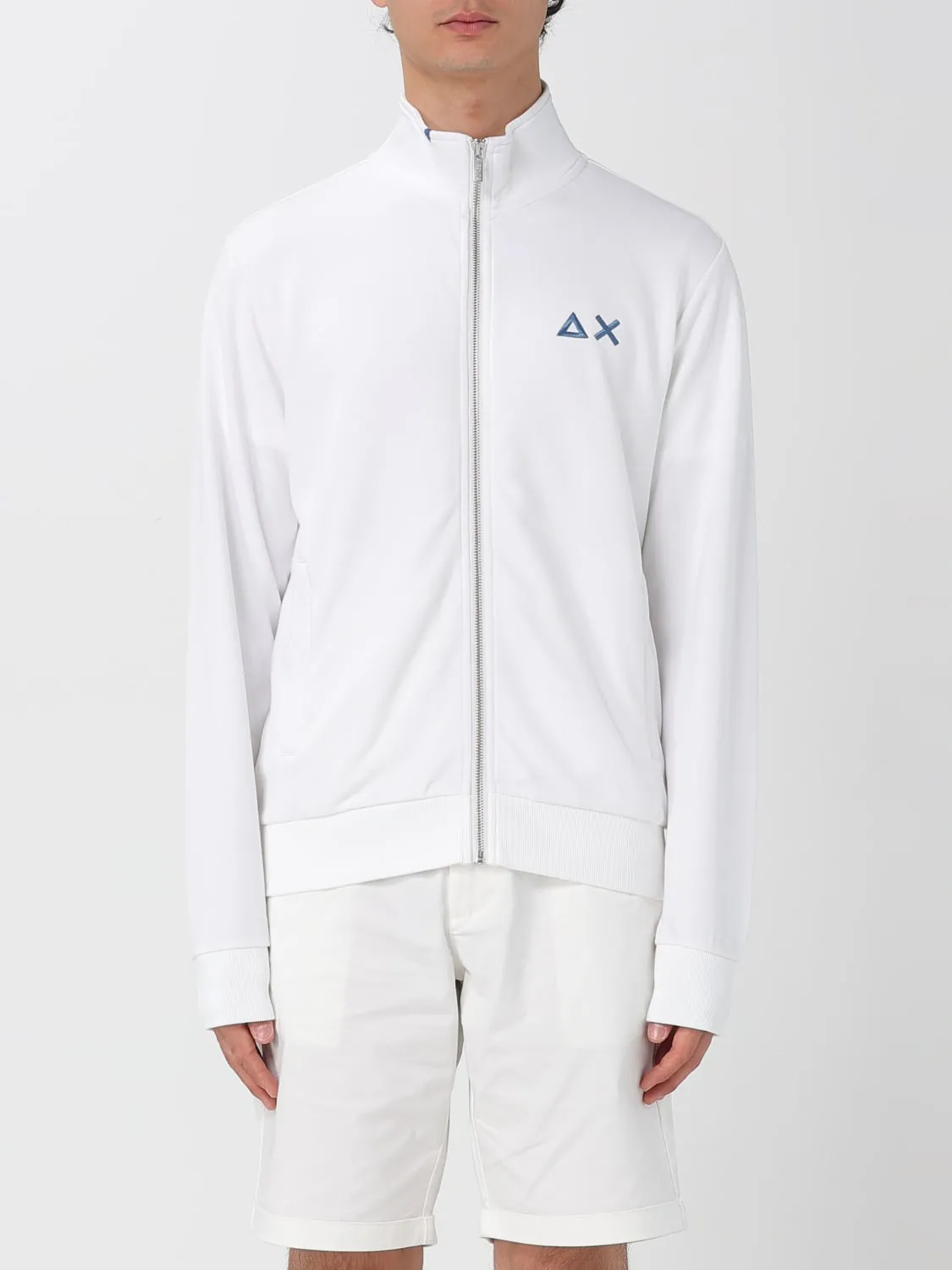 Felpa con zip e logo SUN68