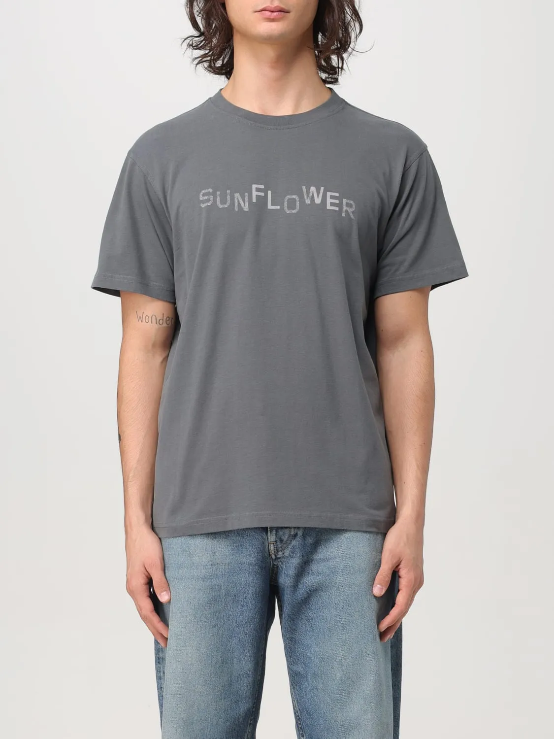 T-shirt Sunflower in cotone con stampa logo
