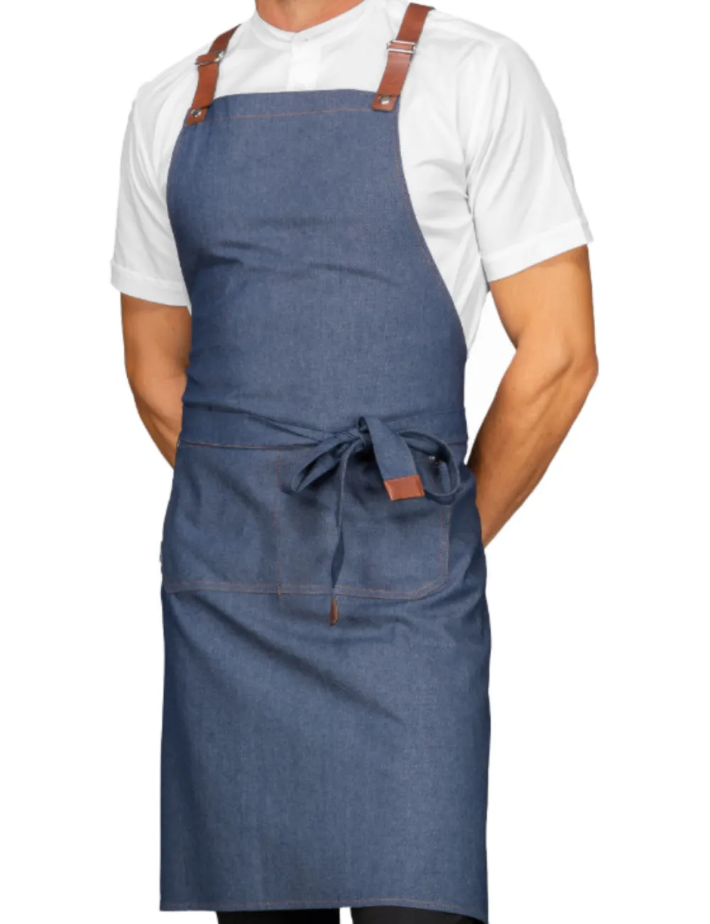 Tablier long avec bavette avant pour la restauration