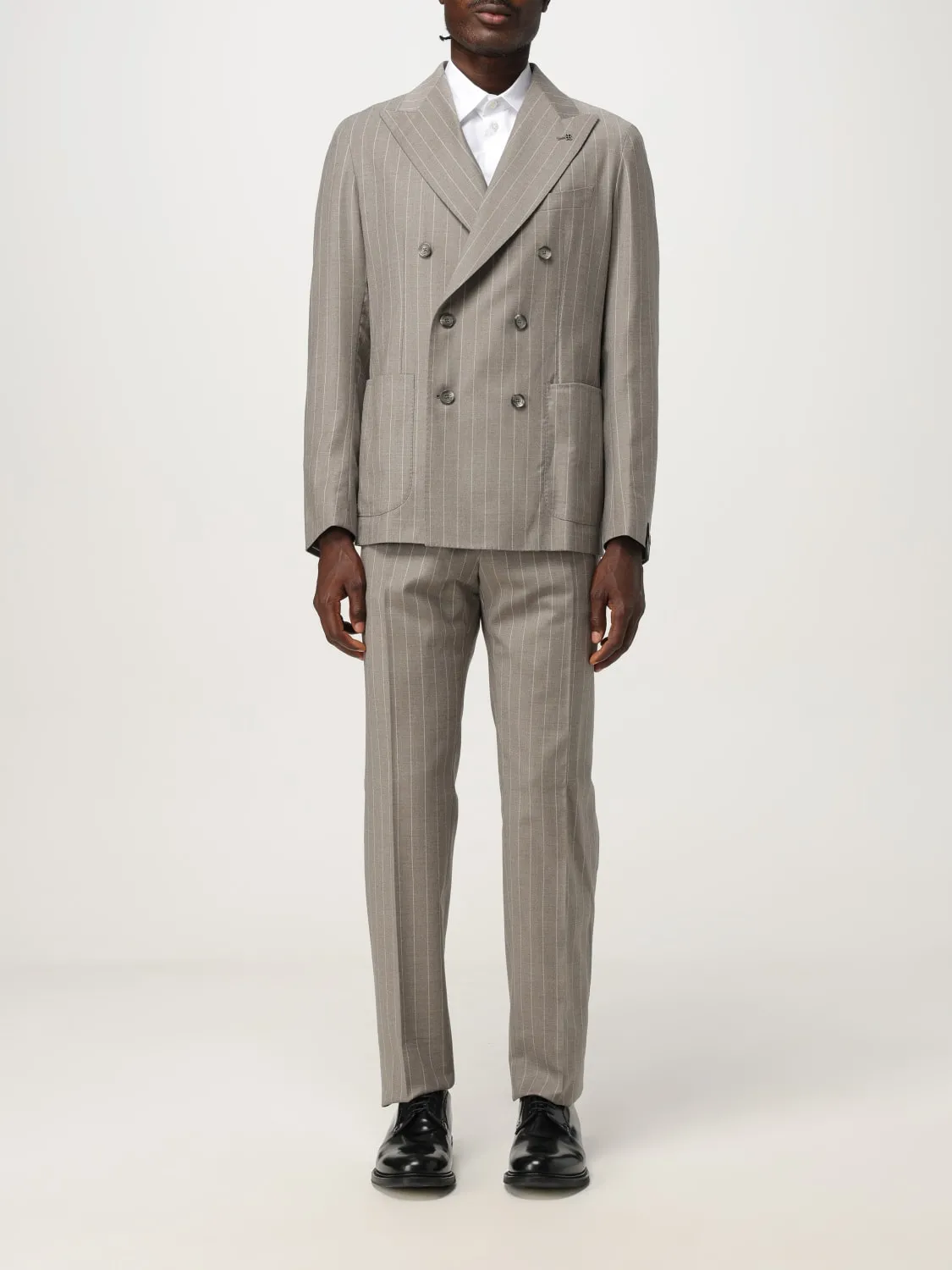 Blazer doppiopetto Tagliatore in lana con stampa gessata