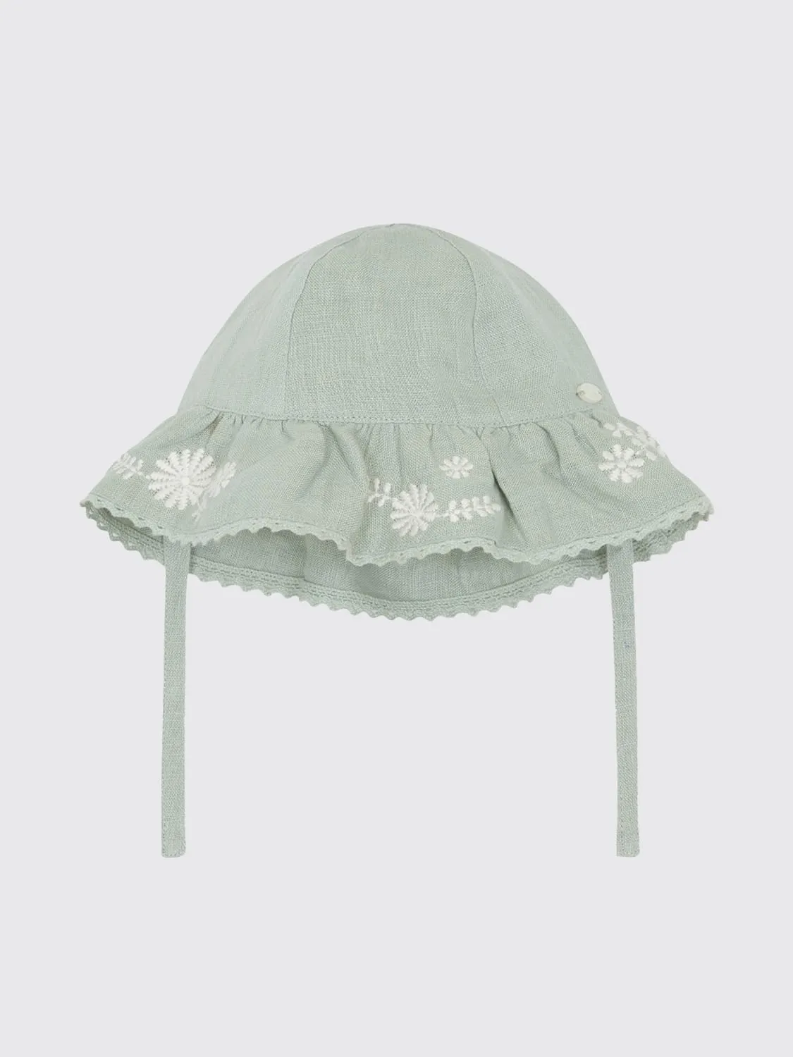 Cappello Tartine Et Chocolat in lino con ricamo floreale