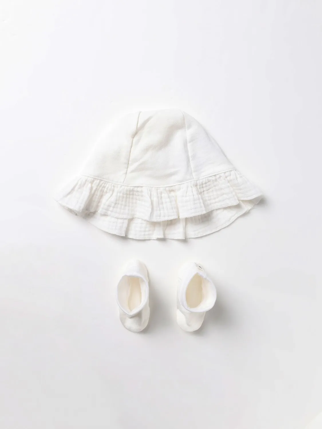 Set cappello + calze da culla Teddy & Minou in misto cotone