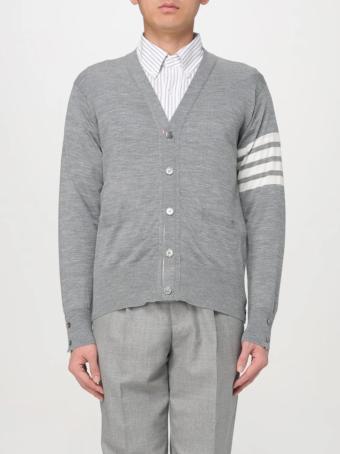 Cardigan a v basic 4-bar Thom Browne in lana