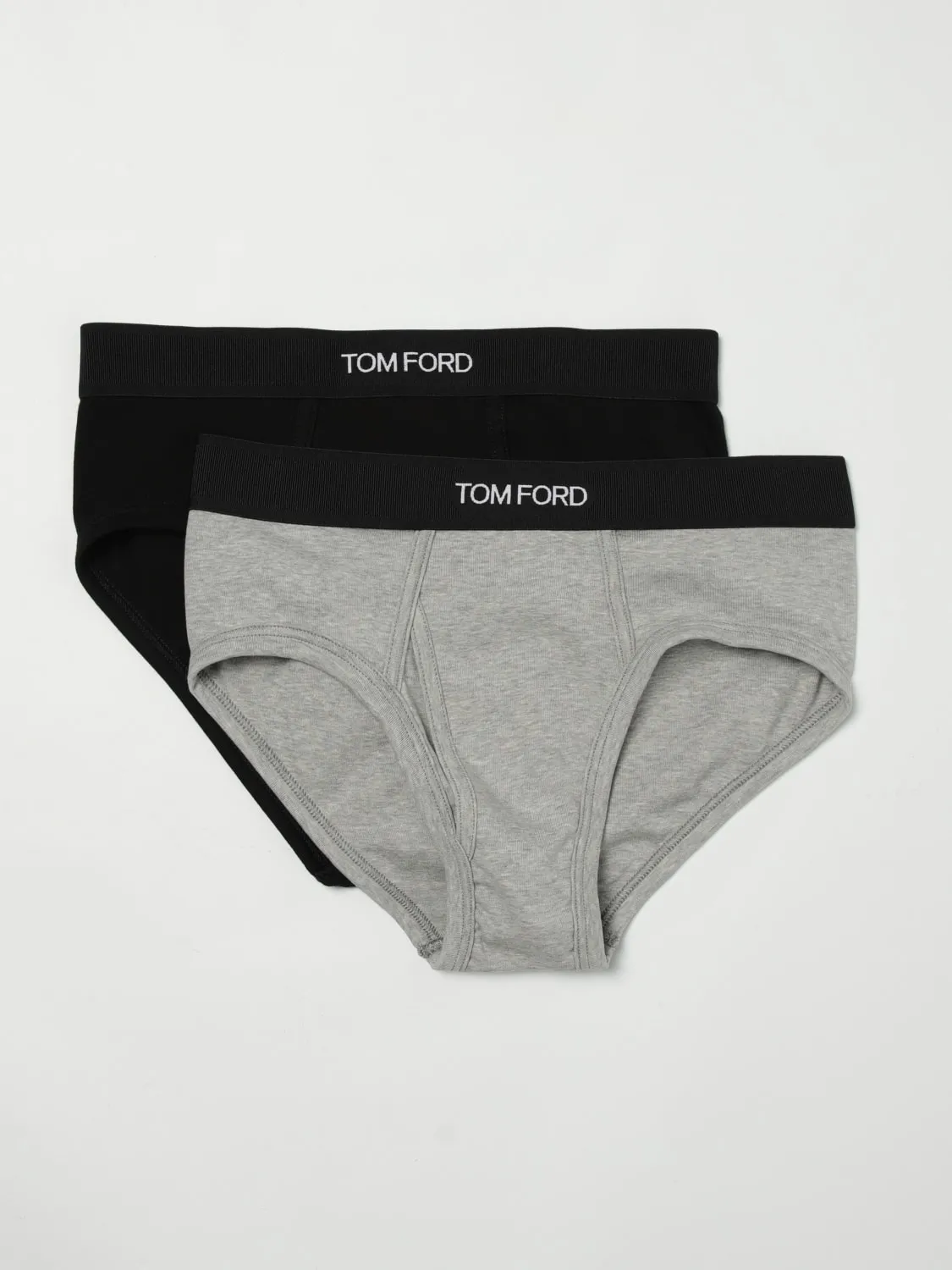 Set intimo 2 Slip in cotone stretch con logo Tom Ford