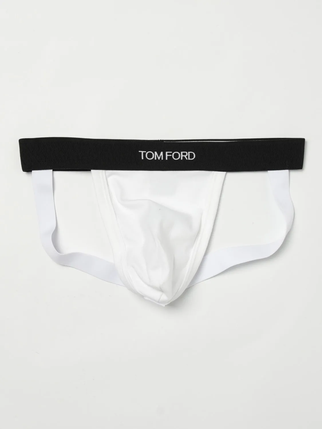 Slip sospensorio in cotone stretch con logo Tom Ford