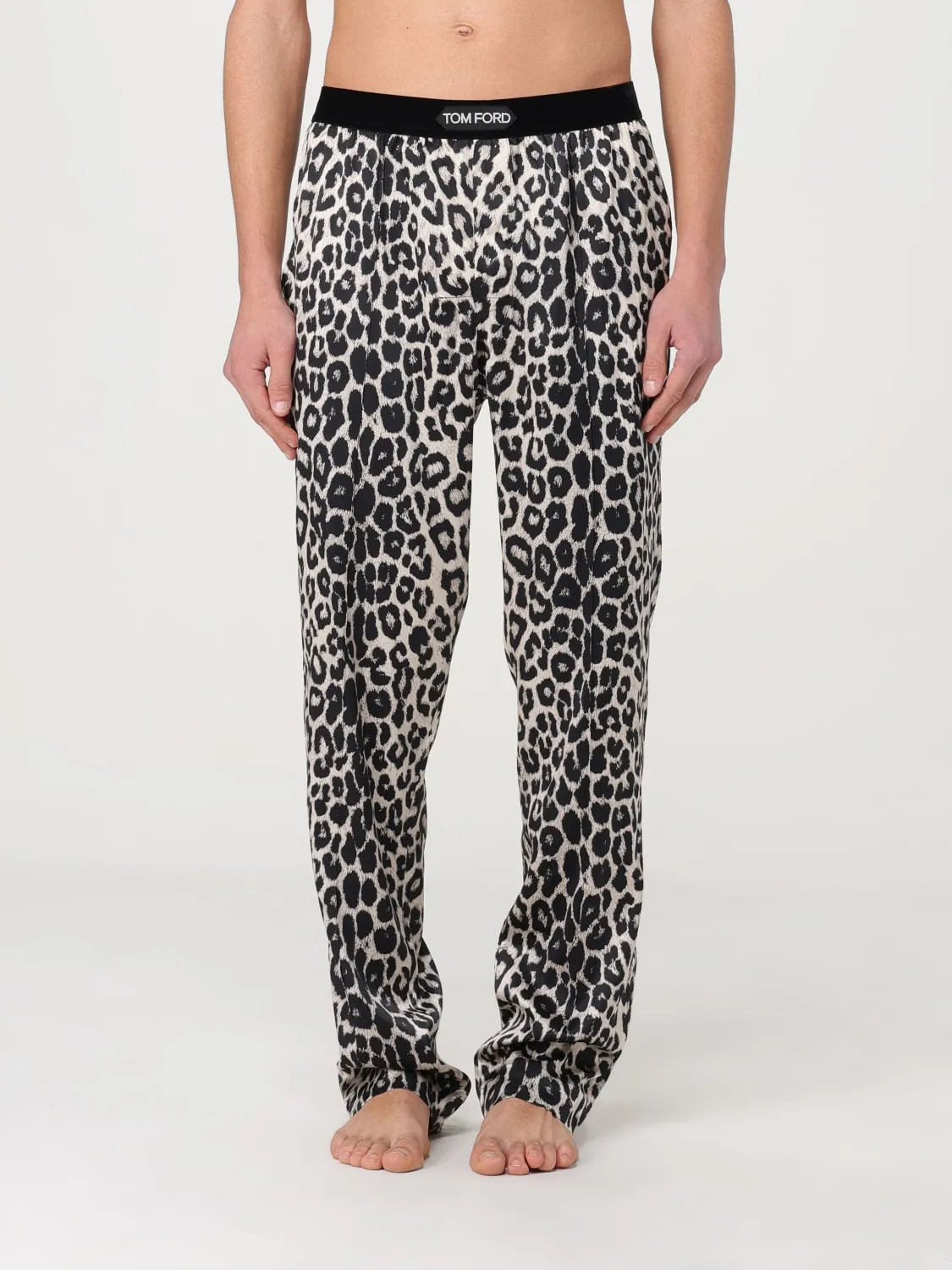 Pigiama Tom Ford in seta stampa animalier