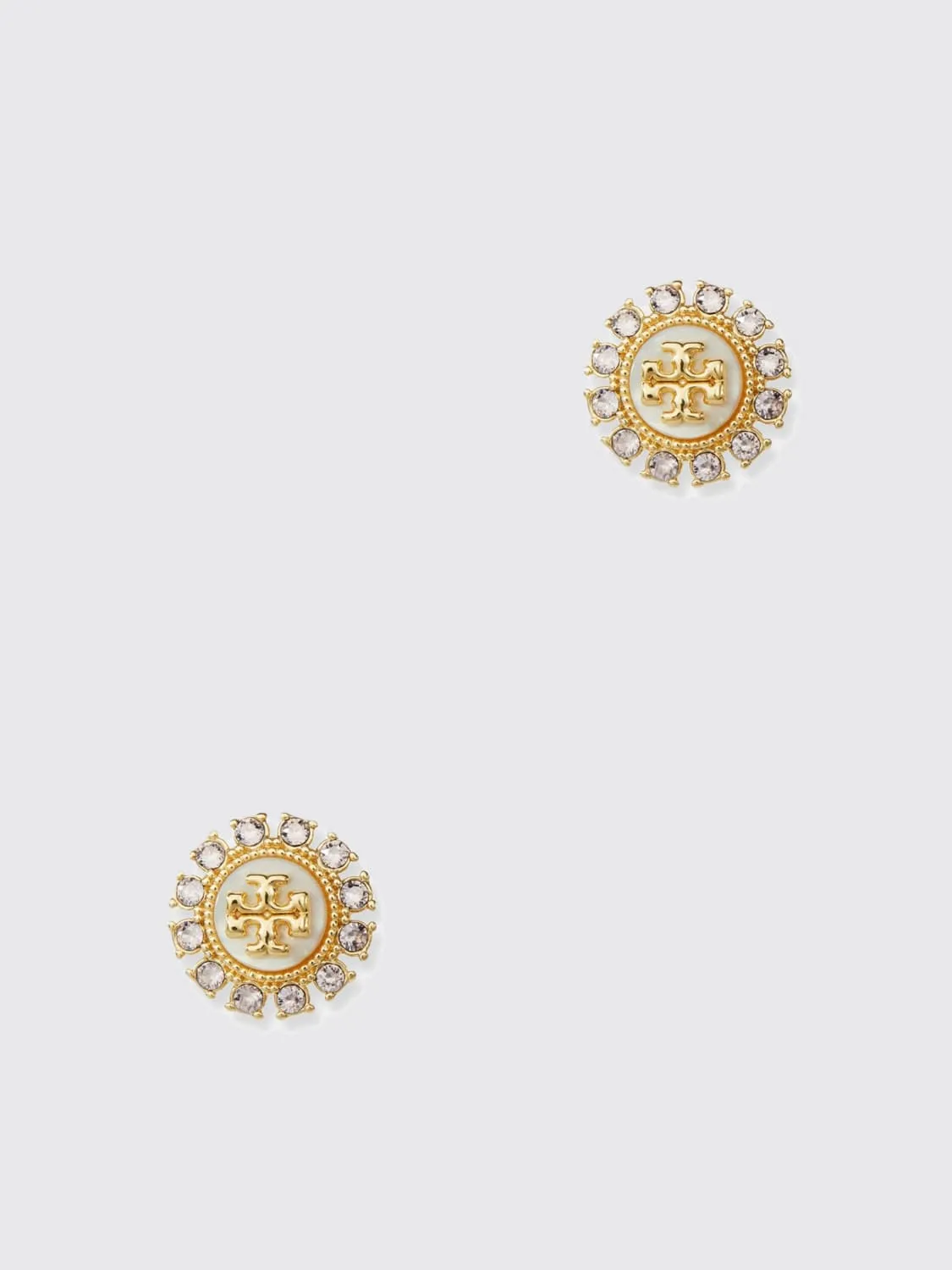 Orecchini Tory Burch in ottone e madreperla e strass