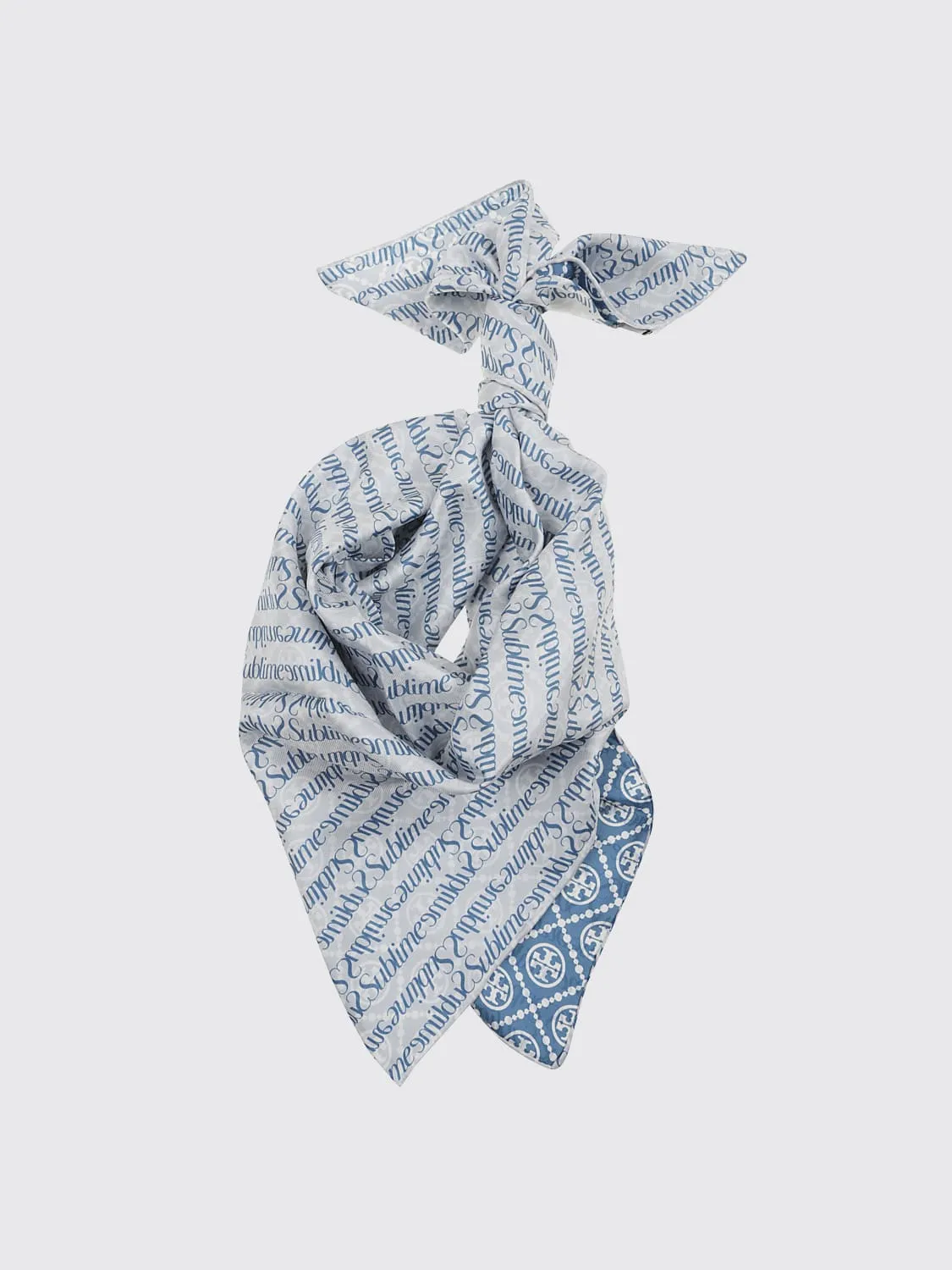 Sciarpa T Sublime Tory Burch in twill di seta stampata