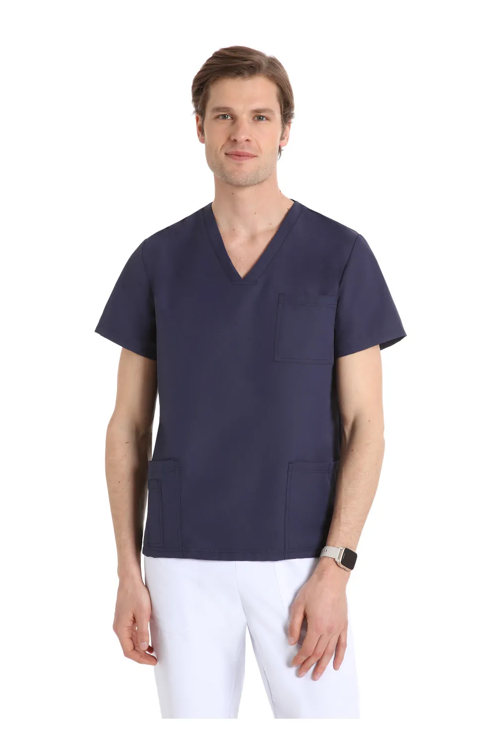 Blouse intelligente unisexe bleu marine SANS REPASSAGE