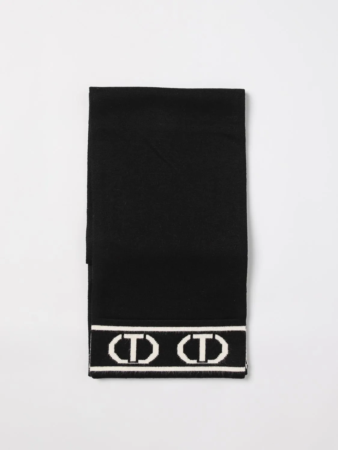 Sciarpa Oval T Twinset in viscosa con logo jacquard