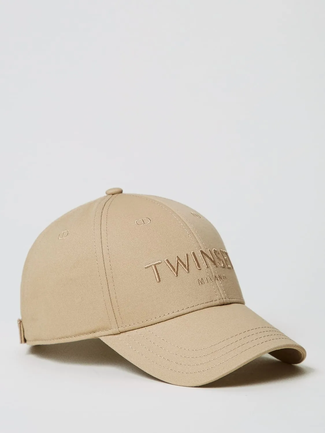 Cappello Twinset in cotone con logo ricamato