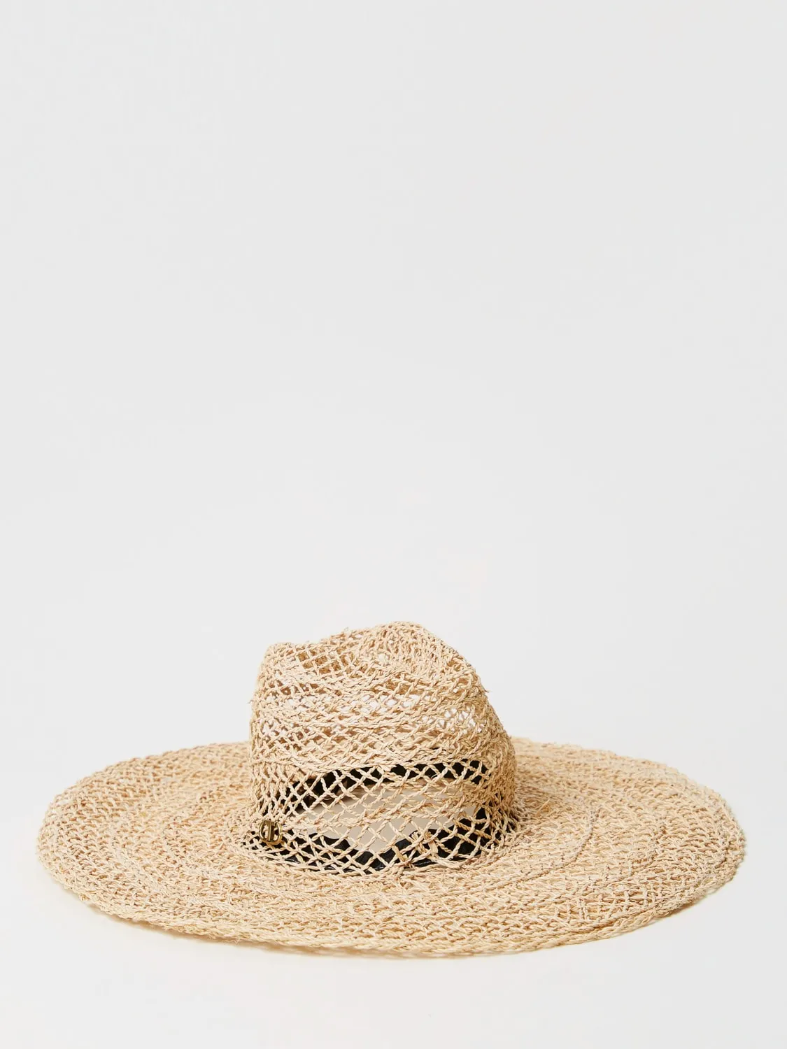 Cappello Panama Twinset in rafia traforata