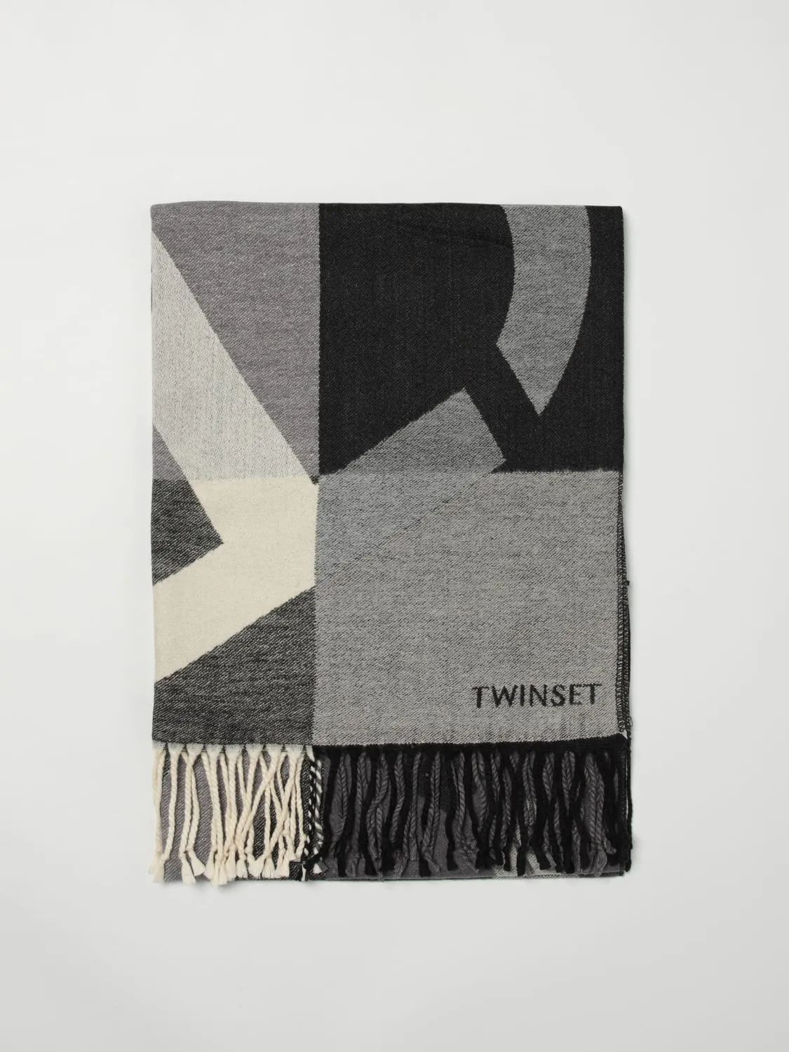 Sciarpa Twinset in misto viscosa con logo all over