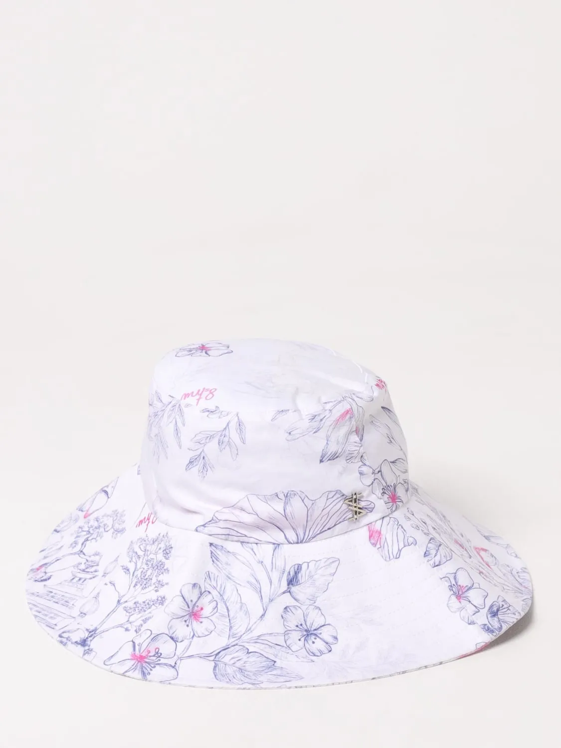 Cappello Twinset Actitude in cotone con stampa floreale
