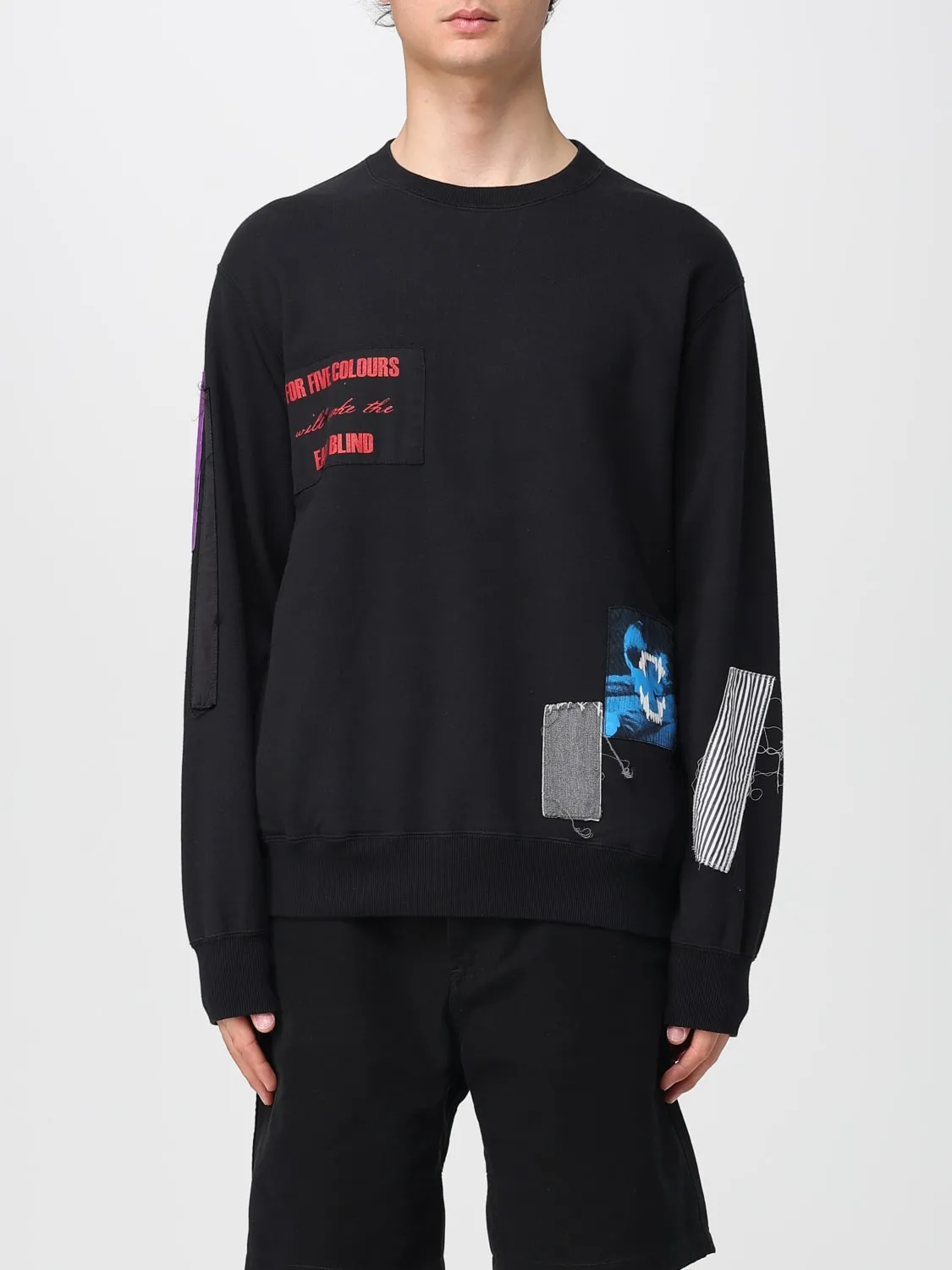 Felpa a girocollo con logo e toppe Undercover