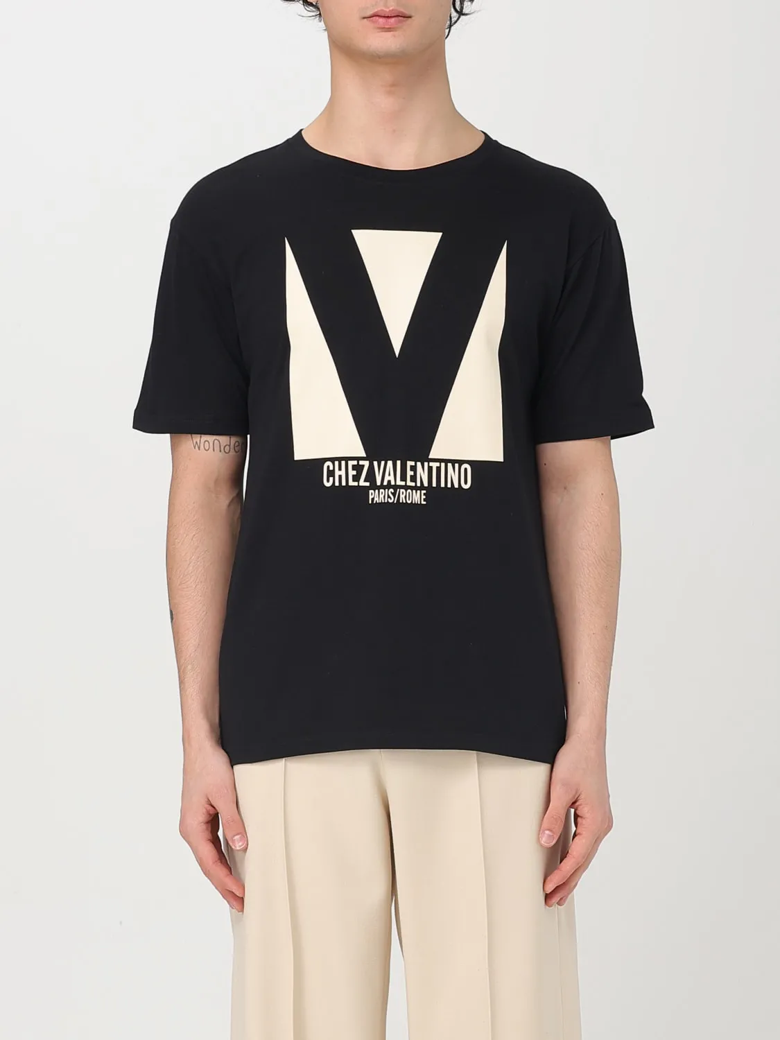 T-shirt Chez Valentino Valentino in cotone con logo