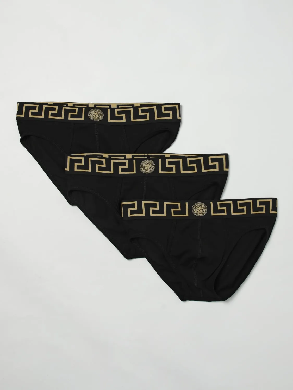 Set 3 slip Greca Versace in cotone stretch