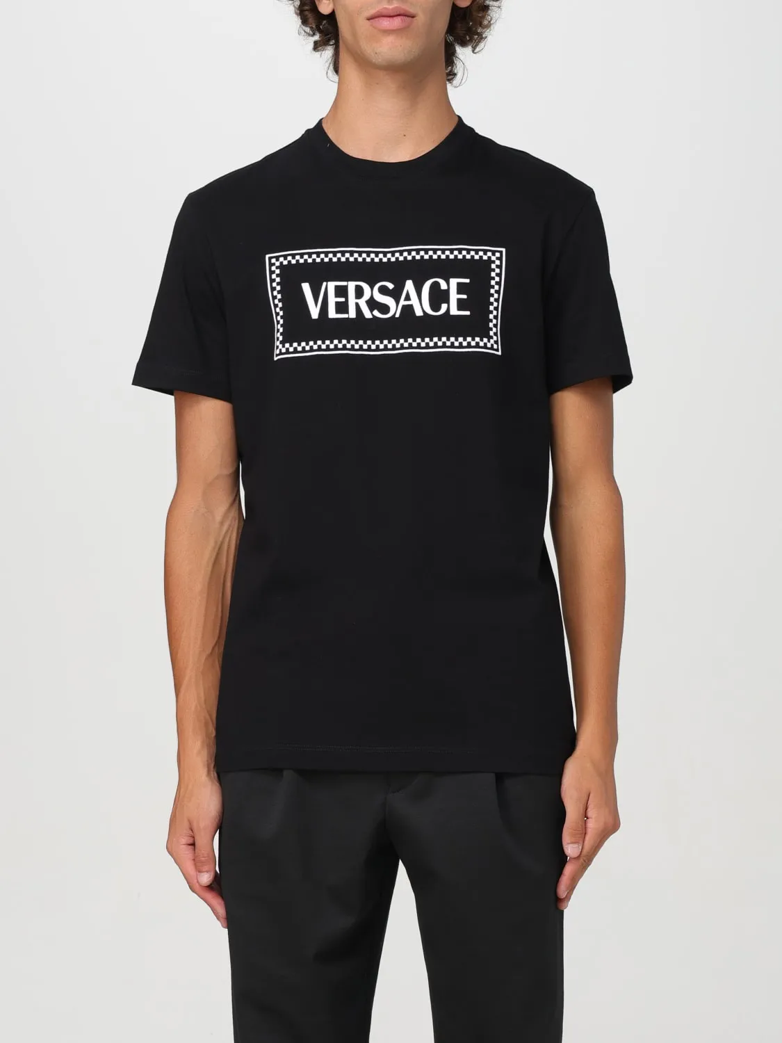 T-shirt Versace con logo a contrasto