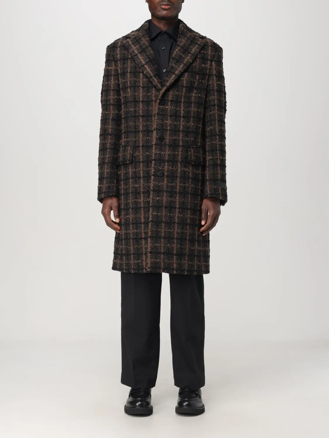 Cappotto Versace in tweed check