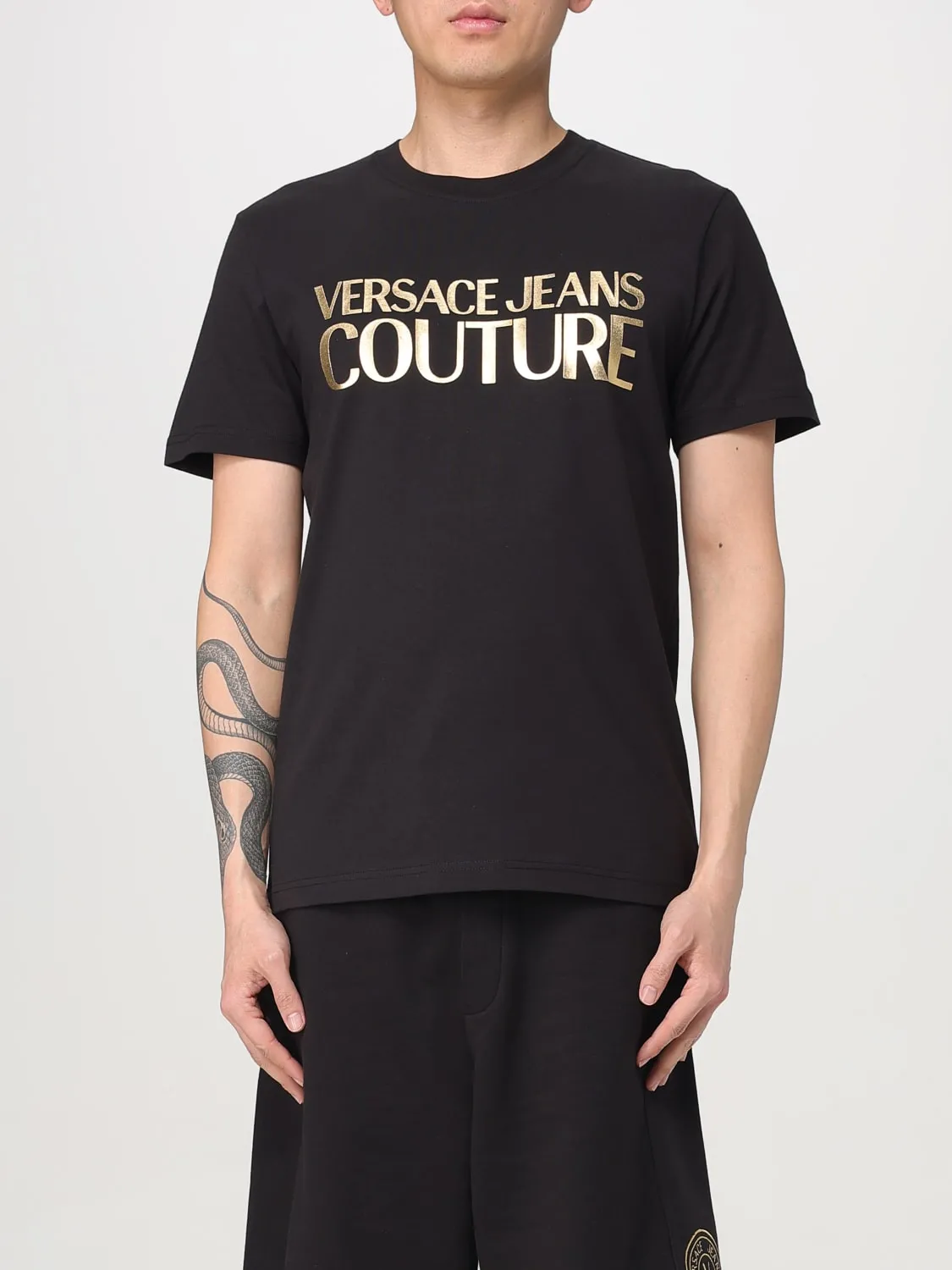 T-shirt con stampa logo Versace Jeans Couture