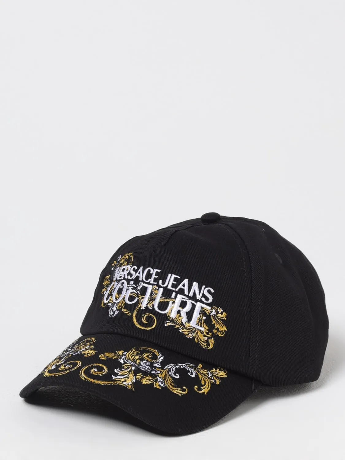 Cappello Baroque Versace Jeans Couture in cotone con logo ricamato