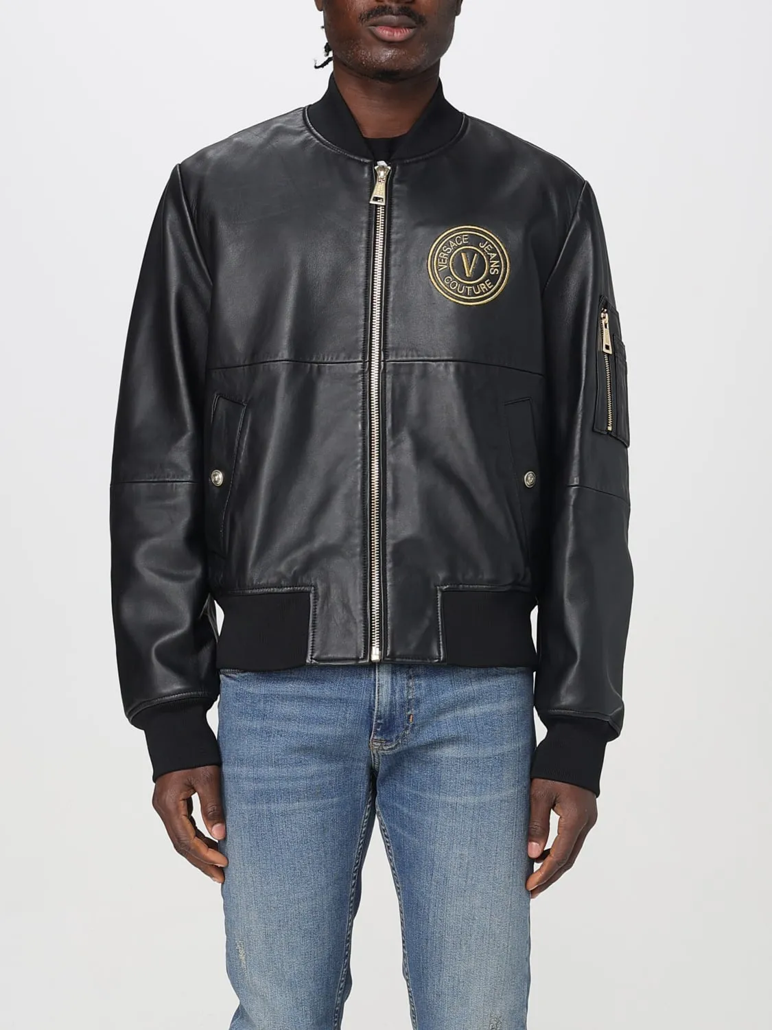 Giubbotto biker Versace Jeans Couture in pelle